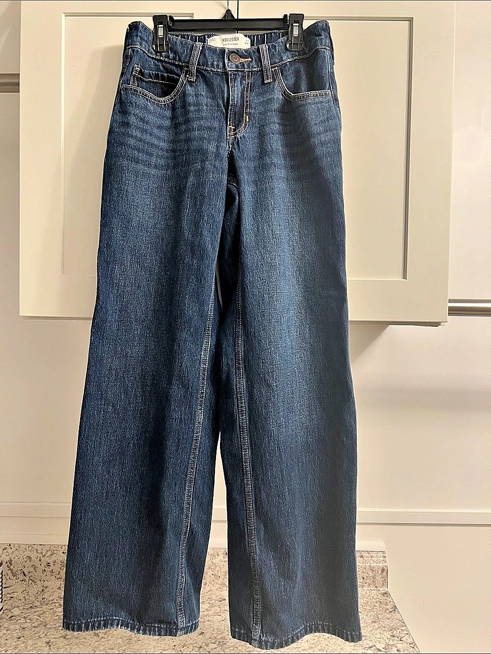 Hollister Low-Rise Baggy Jeans Wide Leg Blue XS
